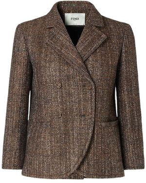 Fendi Rust Wool And Alpaca Jacket - Brown