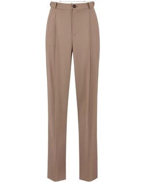 Elisabetta Franchi Pleated Casual Trousers - Natural