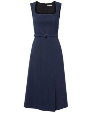Emilia Wickstead Pinah Cotton-Blend Bouclé Midi Dress - Blue