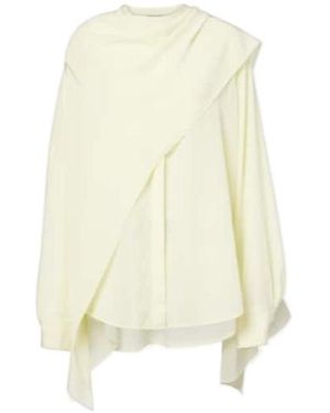 Calvin Klein Kiki Draped Silk Blouse - Natural