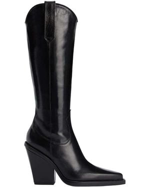 Paris Texas Patent Leather Texan Boot - Black