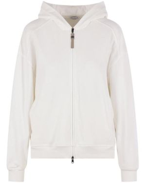 Brunello Cucinelli French Terry Zipper Hoodie - White