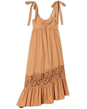 Twinset Macramé Asymmetric Dress - Brown