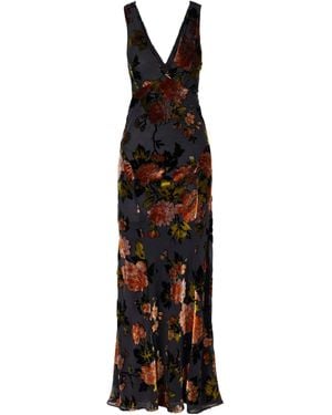 Anna Sui Velvet Devoré Maxi Dress - Black