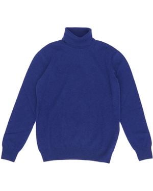Saint Laurent High Neck Long-Sleeved Jumper - Blue