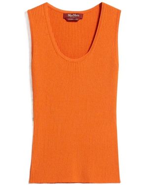 Max Mara Studio Sleevelss Ribbed Tank Top - Orange