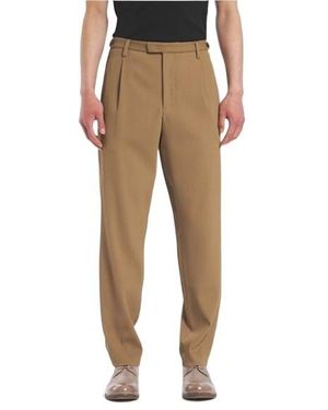 Barena Tailored Barrel Leg Trousers - Natural