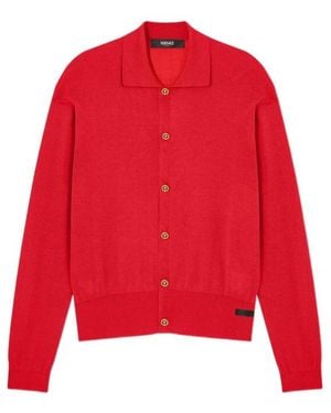 Versace Collared Button-Up Cardigan