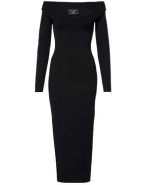 Balmain Knitted Maxi Dress - Black