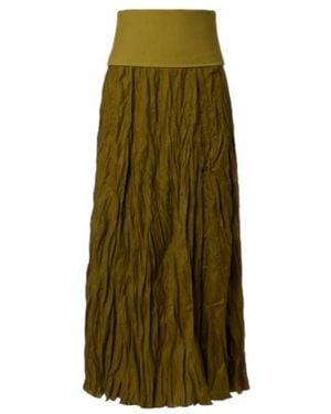Johanna Ortiz Linen-Blend Maxi Skirt - Green