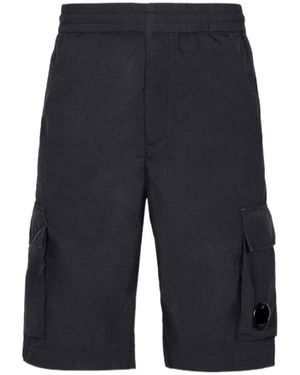 C.P. Company Elasticated-Detail Cargo Shorts - Blue
