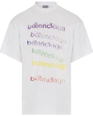 Balenciaga Logo-Print Cotton T-Shirt - White