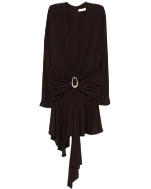 Christopher Esber Stone Pin Scarf Drape Mini Dress - Black