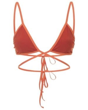 Christopher Esber Wrapped Tie Lycra Bikini Top - Red