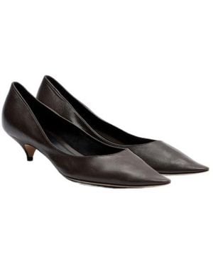 The Row Liisa Three Leather Court Shoes - Black