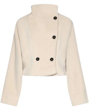 Marella Oversized Alpaca Jacket - Natural