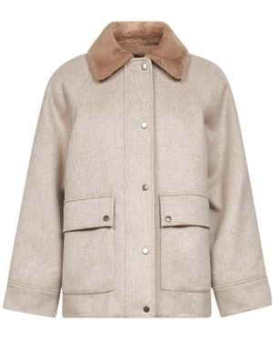 Brunello Cucinelli Long Sleeve Casual Jacket - Natural