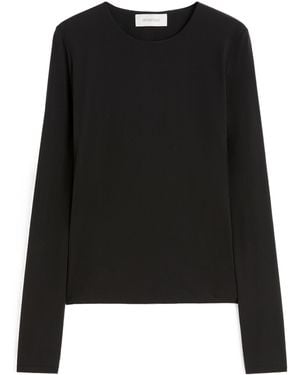 Sportmax Spxzinco Long-Sleeved Jersey T-Shirt - Black