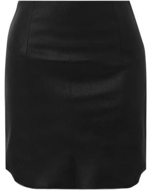 Stouls Elastic Leather Mini Skirt - Black