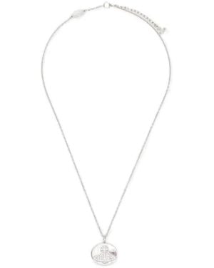 Vivienne Westwood Rosabelle Orb-Plaque Disc Necklace - White