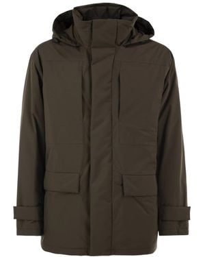 Herno Hooded Concelaed-Fastening Parka - Green