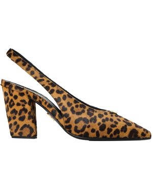 Prada Leopard Print Highheeled Shoes - Brown