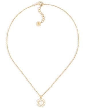 Dior Petit Cd Circle Necklace - White