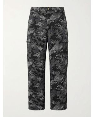 Gucci Gg Marbled Cotton Jacquard Trousers - Grey