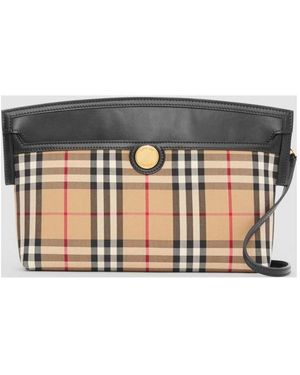 Burberry Society Vintage-Check Clutch Bag - Black