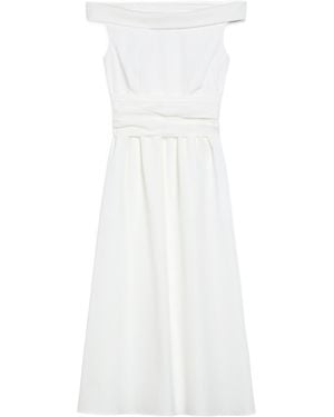 Weekend by Maxmara Off-The-Shoulder Poplin Dress - White