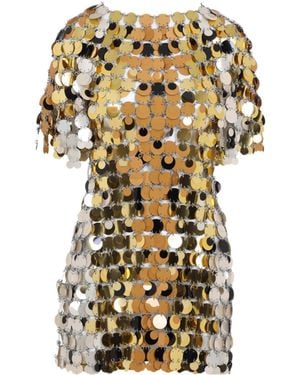 Rabanne Sequin Embellished Crewneck Dress - Metallic