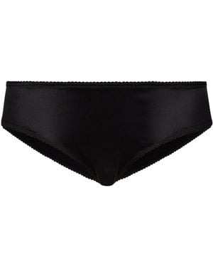 Dolce & Gabbana Scalloped-Trim Hipster Briefs - Black