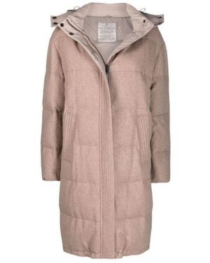 Brunello Cucinelli Padded Hooded Mid-Length Jacket - Natural
