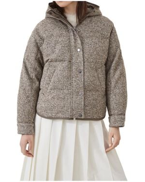 Brunello Cucinelli Quilted Hooded Jacket - Grey