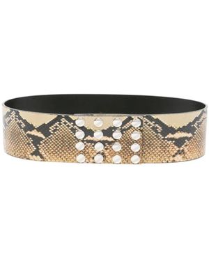 The Attico Snakeskin Studded Belt - White