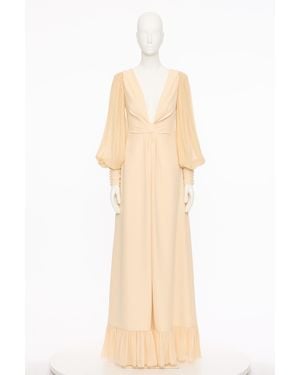 Valentino V-Neck Dress - Natural