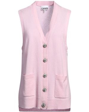 Ganni Solid Color Knitted Waistcoat - Pink