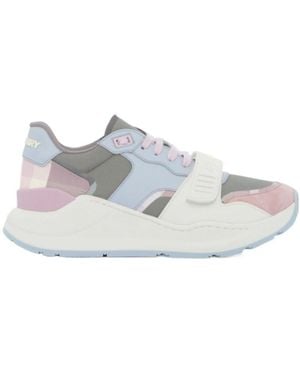 Burberry Low-Top Panelled Trainers - Grey