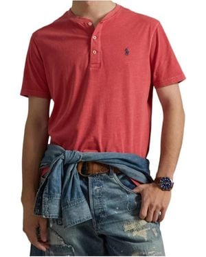 Polo Ralph Lauren Slub Jersey Short-Sleeve Henley Shirt - Red