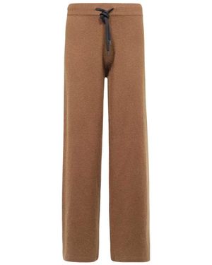 Yves Salomon Drawstring Casual Pants - Brown