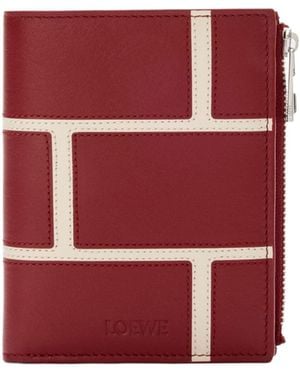 Loewe Panelled Leather Wallet - Red