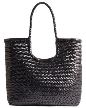 Dragon Diffusion Ns Diagonal Triple Jump Handwoven Tote Bag - Black