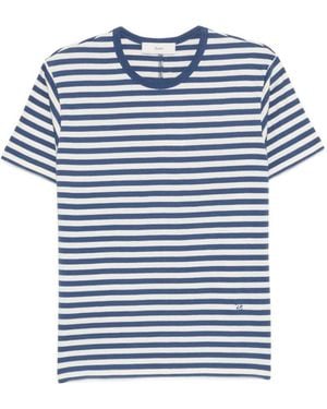 DUNST Striped Cotton T-Shirt - Blue