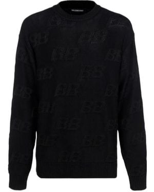 Balenciaga Bb Jacquard Jumper - Black