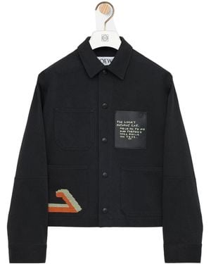 Loewe X Louis Wain Cotton-Satin Embroidered Jacket - Black