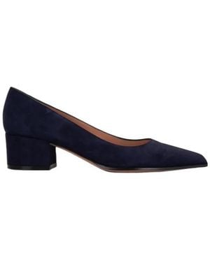Gianvito Rossi Suede Blockheel Pumps - Blue