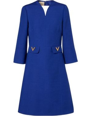 Valentino Crepe Couture Minidress - Blue