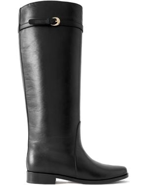 STAUD Harlow Leather Knee Boots - Black