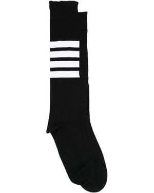 Thom Browne 4-Bar Striped Socks - Black