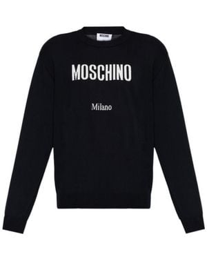 Moschino Logo Embroidered Jumper - Blue